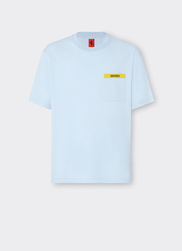 Ferrari T-shirt in cotone con dettaglio a contrasto Azzurro 47825f