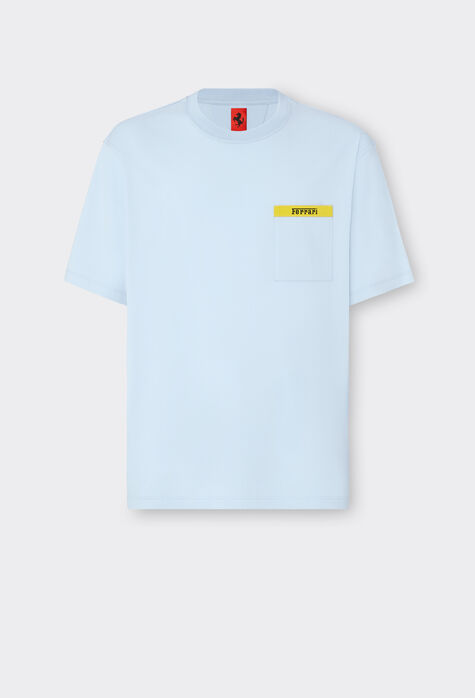 Ferrari Cotton T-shirt with contrast detail Antique Blue 48300f