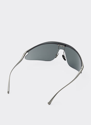 Ferrari Ferrari shield sunglasses in gunmetal grey with blue mirror lens Dark Grey F1531f