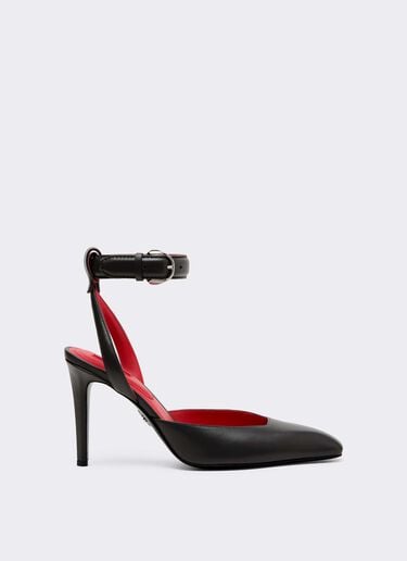 Leather Heeled Sandal Ferrari Leather Heeled Sandal Antracite CSWSA0011XL00003f