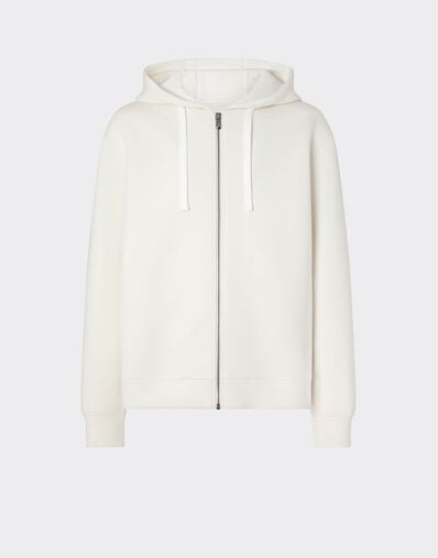 Ferrari Zipped sweatshirt in scuba fabric Ivory 49285f