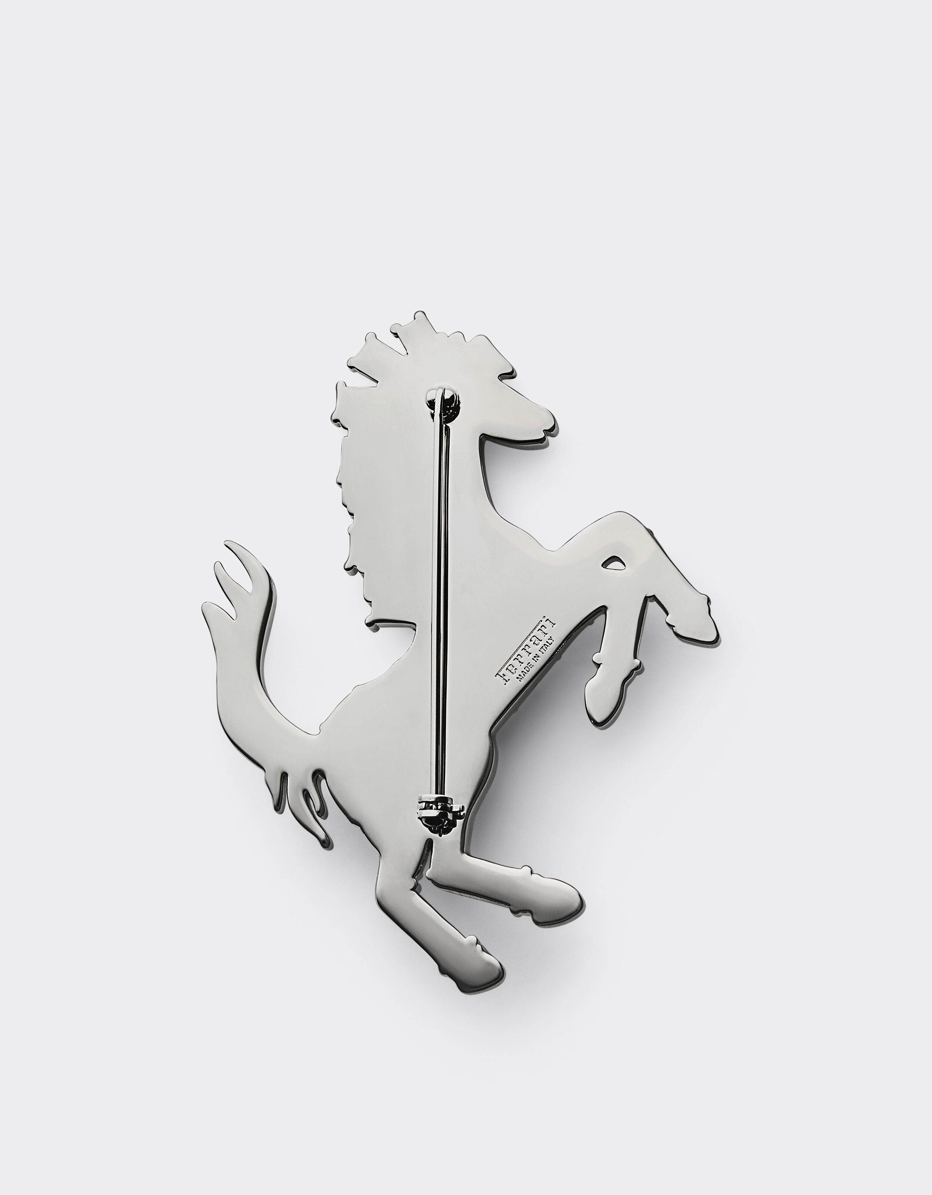 Prancing Horse Rhinestone Brooch in Antracite | Ferrari®