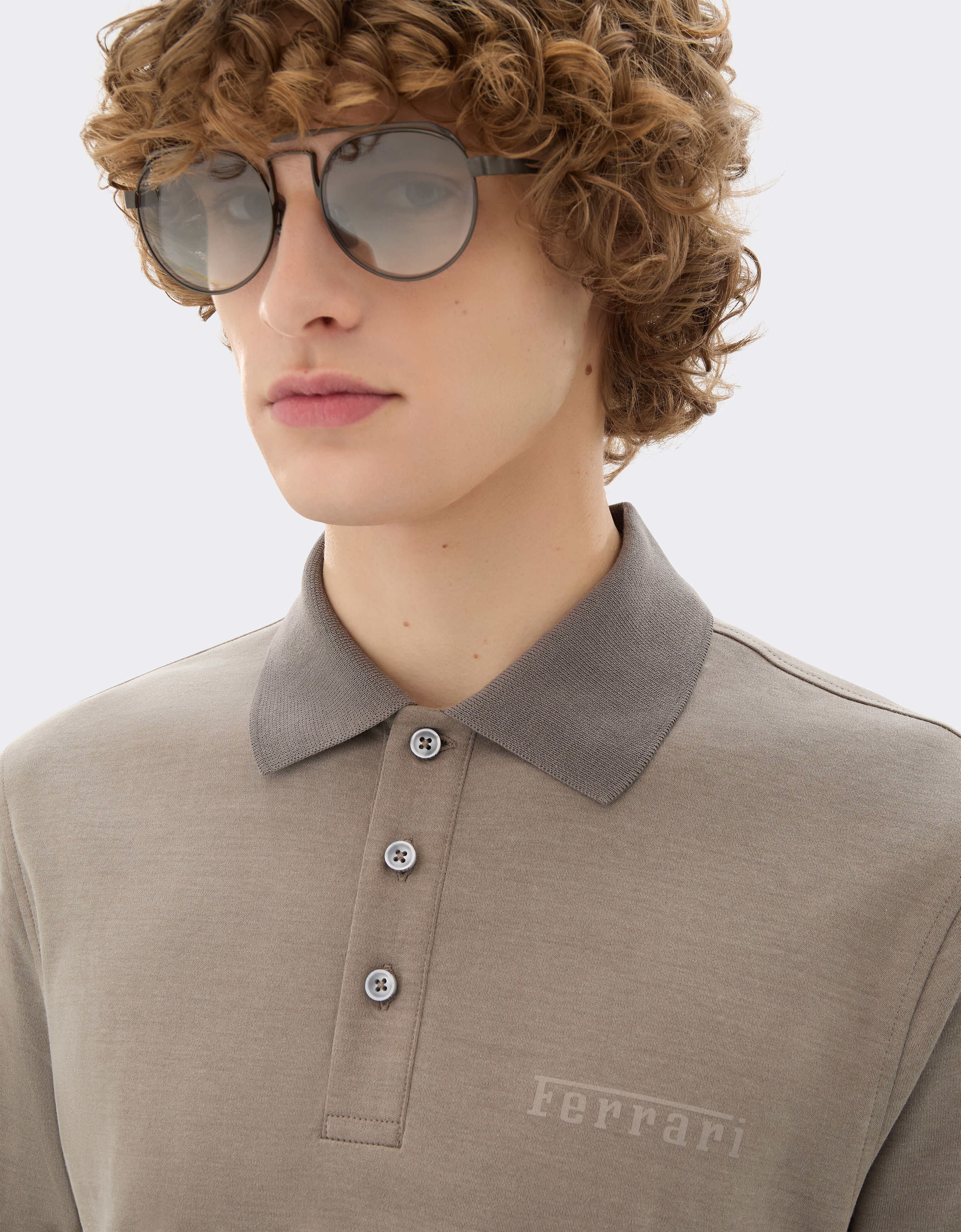 Ferrari Cotton polo shirt with Ferrari logo Clay 50994f