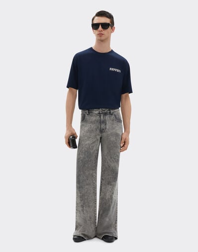Ferrari Camiseta de algodón con logotipo Ferrari Navy 21163f