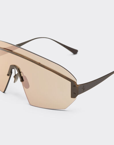 Ferrari Gafas de sol Ferrari de metal en color oro antiguo con máscara en color oro rosa espejado Gold LA0LKf