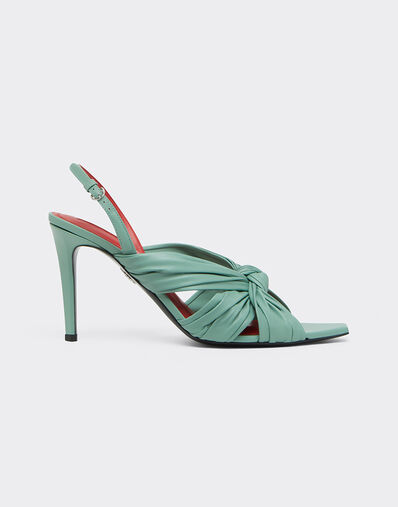 Leather slingback sandal Ferrari Leather slingback sandal Granite Green 50779f
