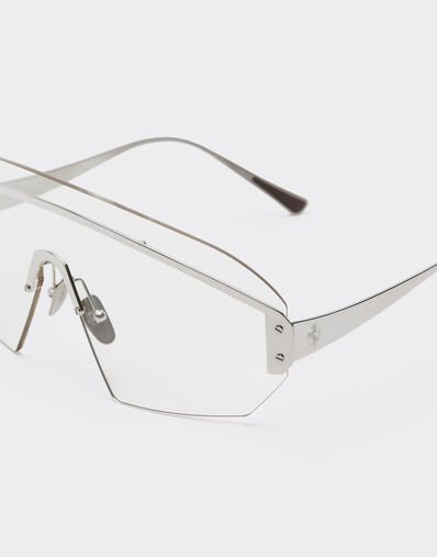Ferrari Gafas de sol Ferrari de metal plateado con pantalla transparente Silver LA0LJf