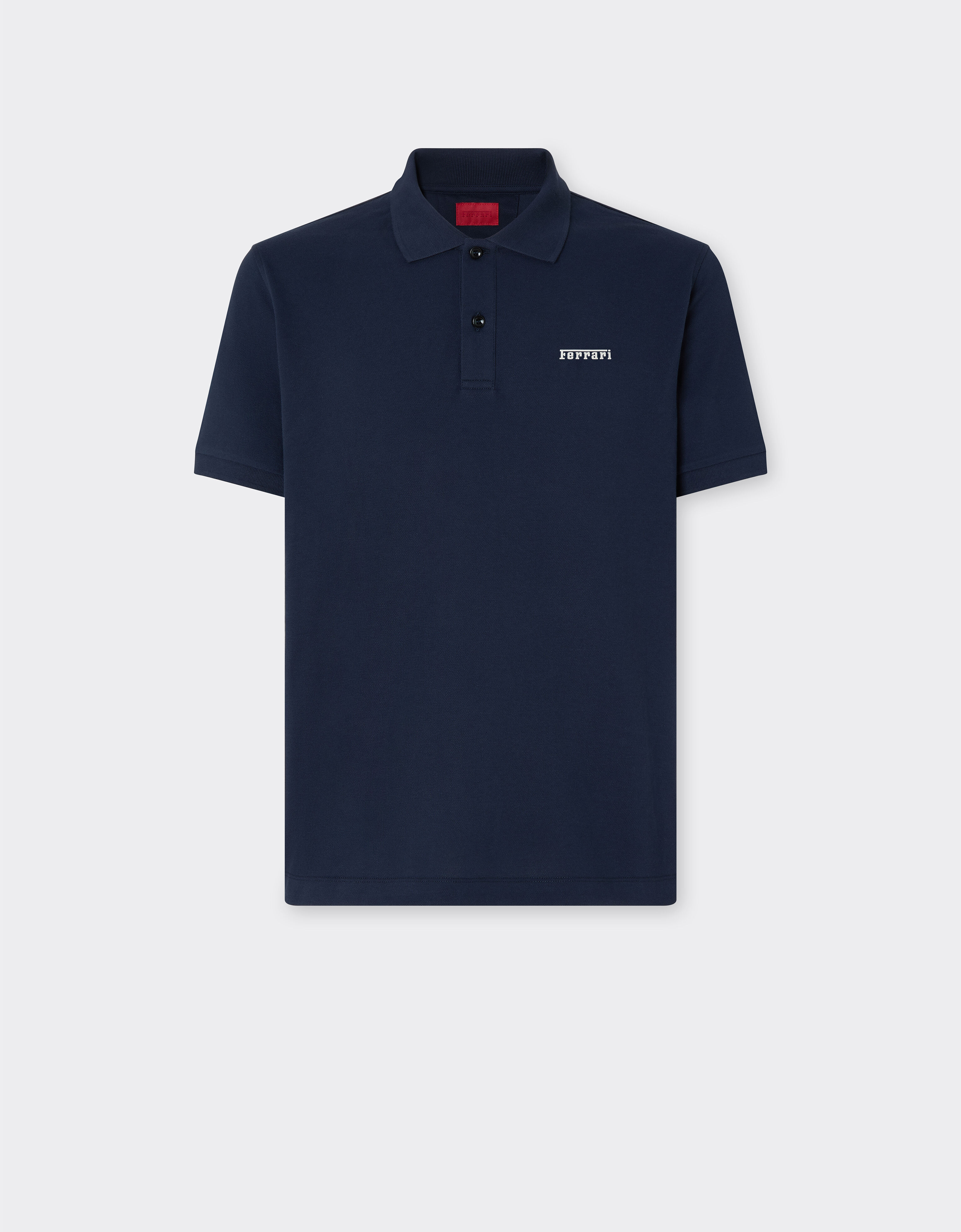 Cotton polo shirt with Ferrari logo Ferrari Cotton polo shirt with Ferrari logo Navy 51058f
