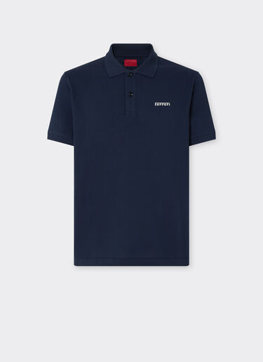 Cotton polo shirt with Ferrari logo Ferrari Cotton polo shirt with Ferrari logo Navy 51058f