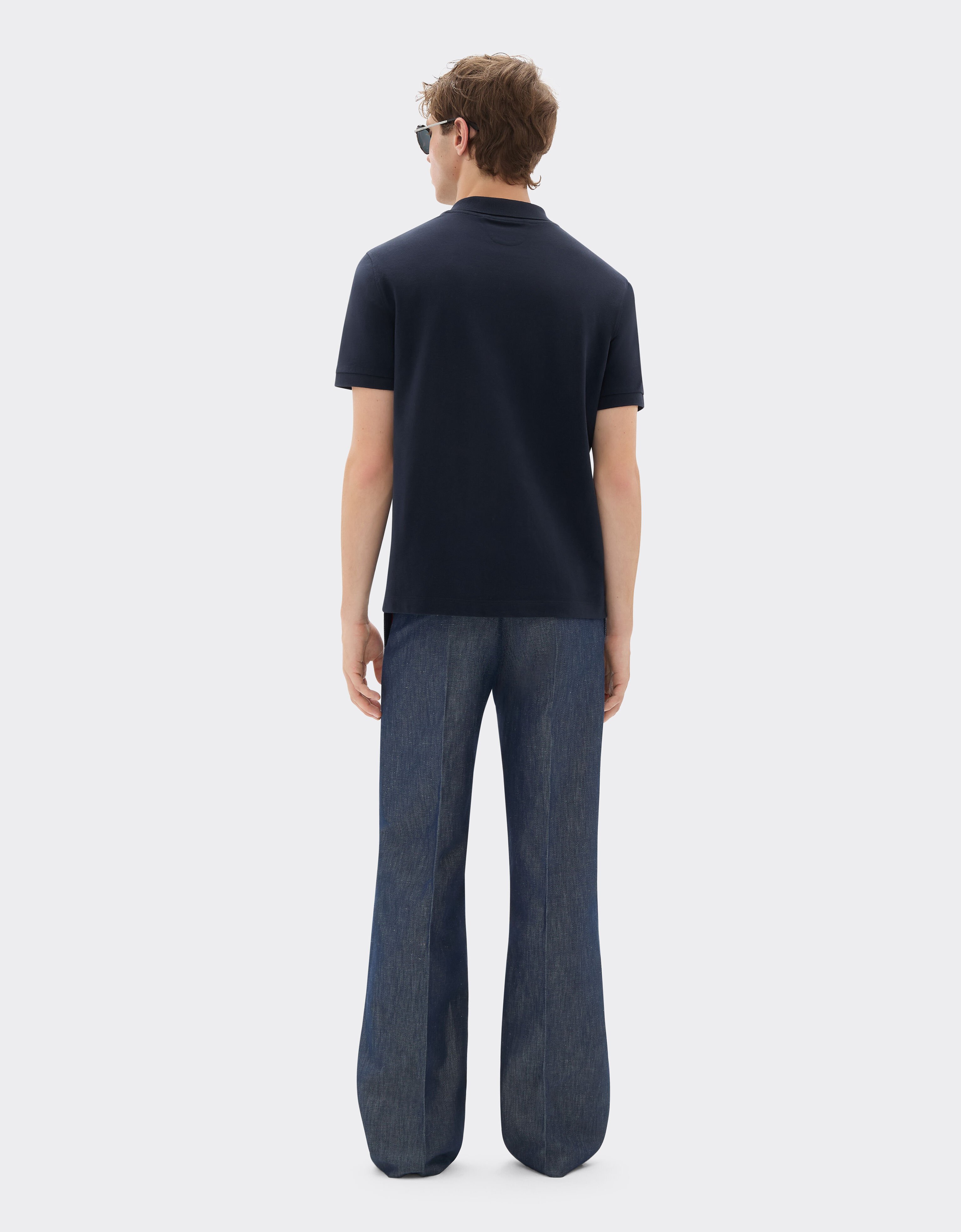 Ferrari Cotton polo shirt with Ferrari logo Navy 21277f