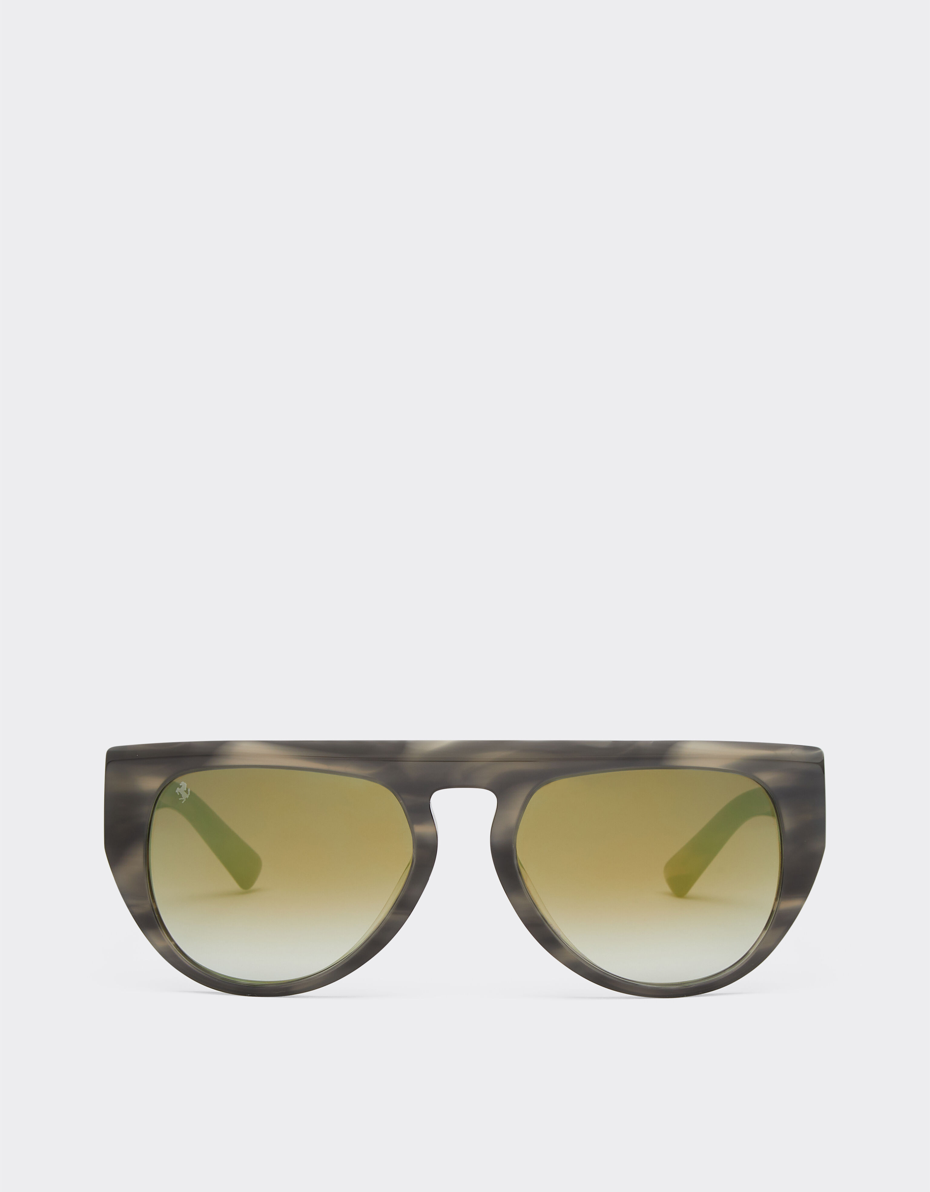 Ferrari Ferrari sunglasses in grey striped acetate with mirror lenses Black F1201f