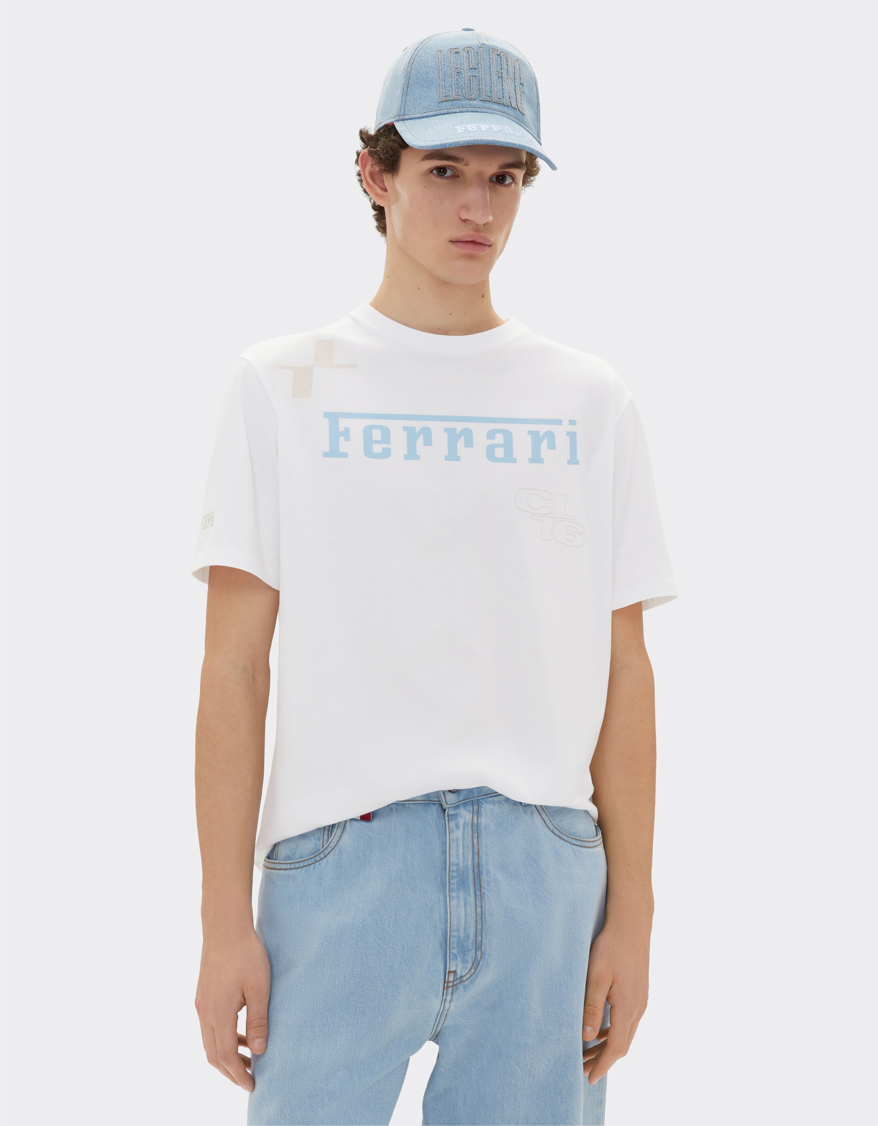 Ferrari Camiseta con logo Ferrari x Charles Leclerc Blanco óptico 22293f