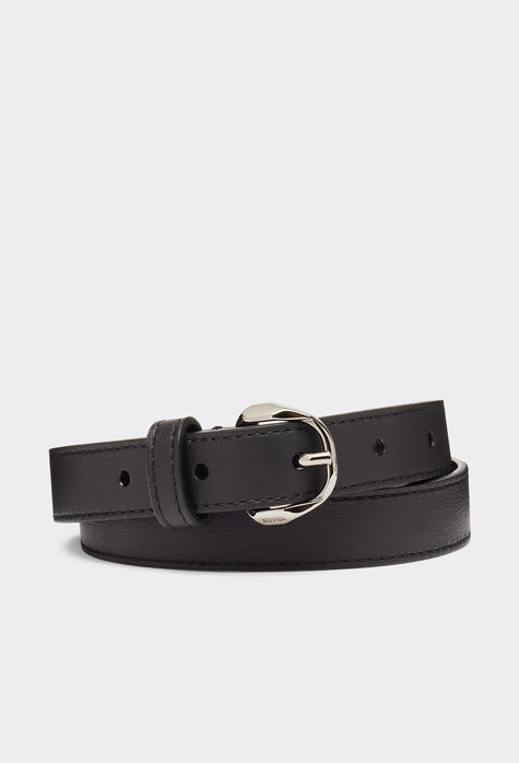 Ferrari Thin leather belt with Prancing Horse detail Black 47111f