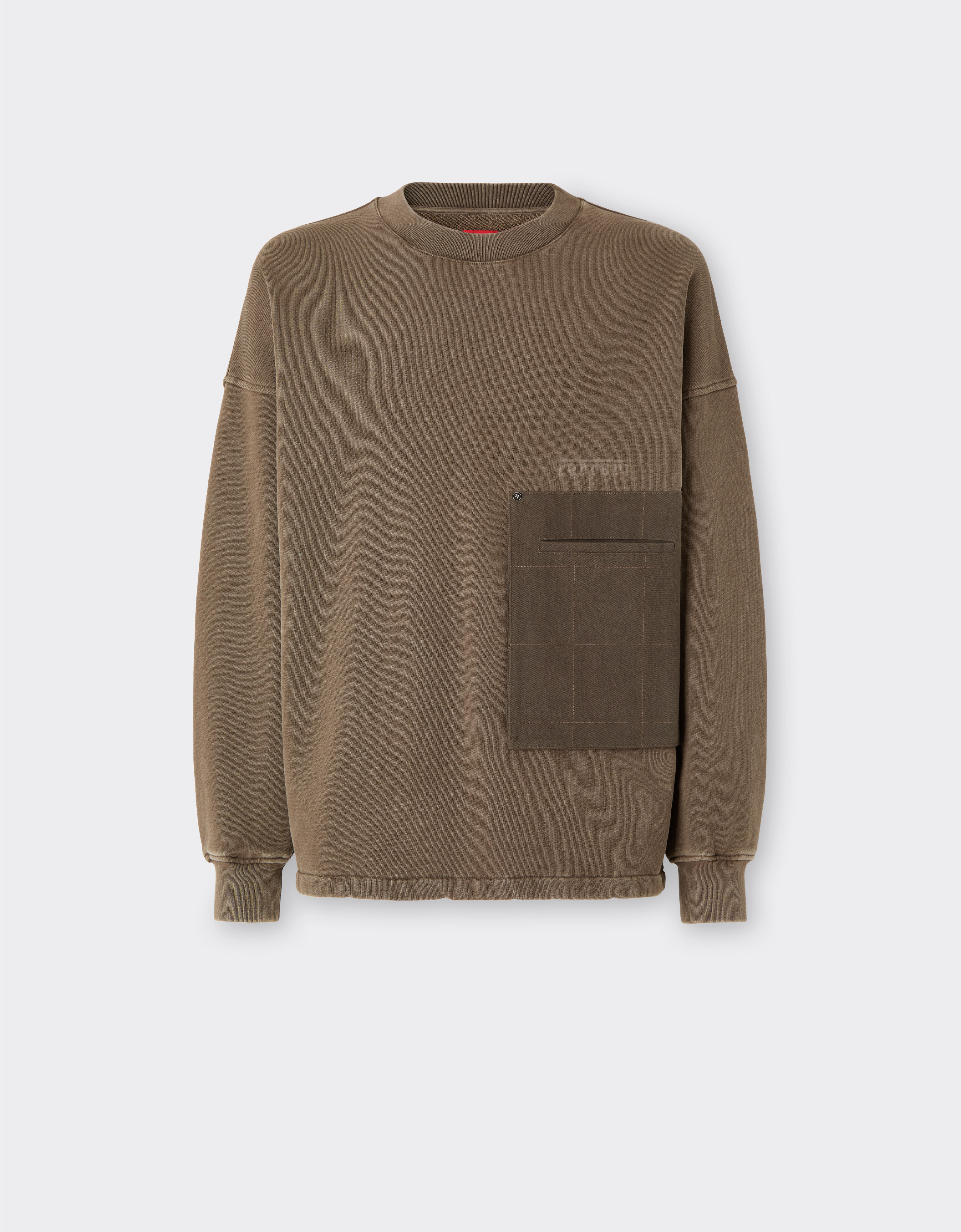 Ferrari Cotton sweatshirt with pocket Verde Cachi 50133f