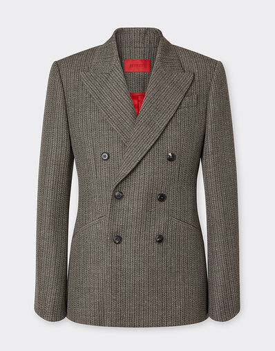 Ferrari Double-breasted blazer in mélange wool Anthracite 49808f