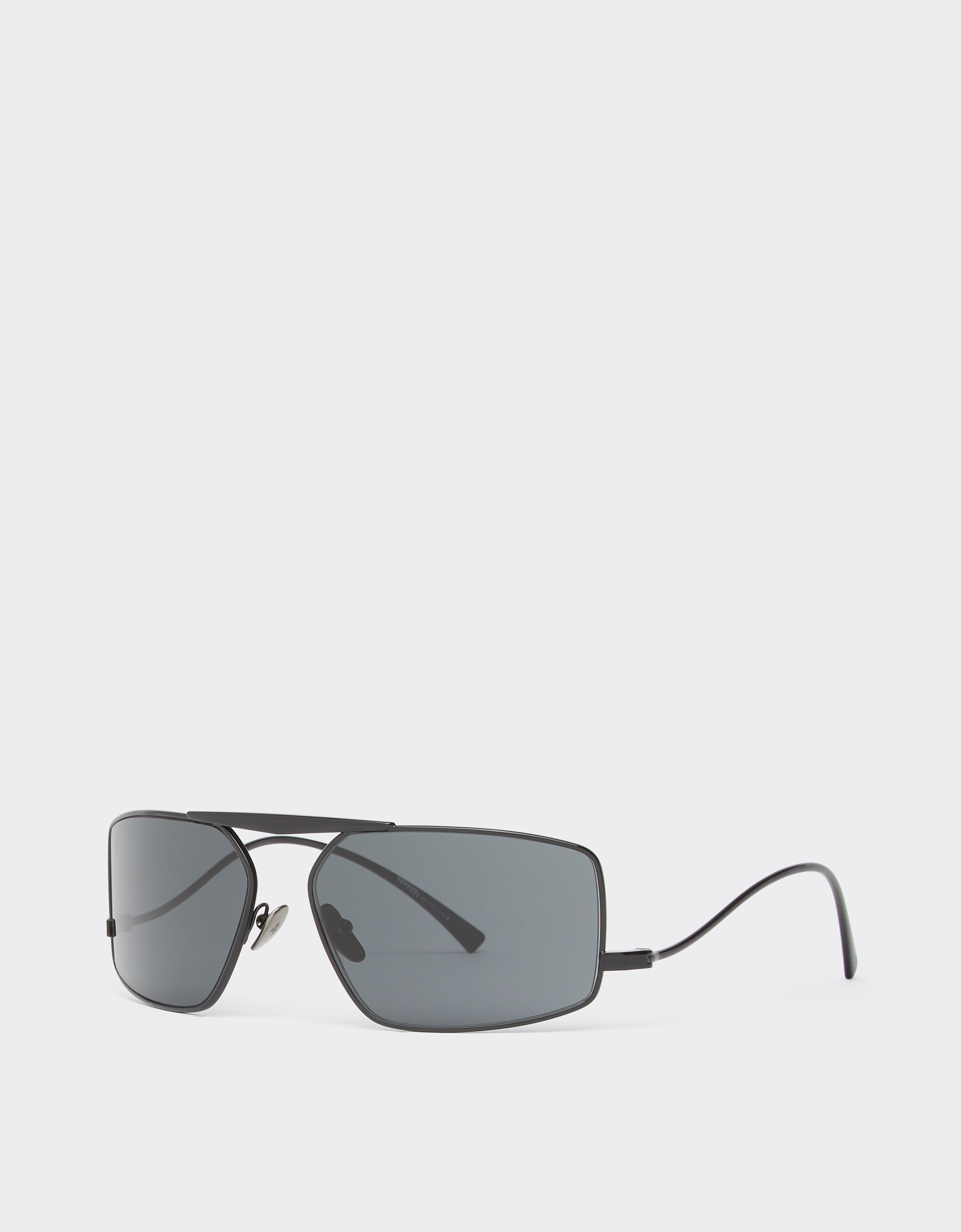 Ferrari Ferrari Sonnenbrille aus schwarzem Metall mit grauen Gläsern Schwarz F1211f