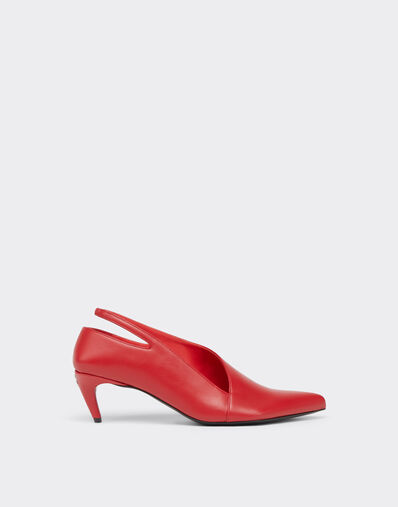 Leather Slingback with Side Cut-out Ferrari Leather Slingback with Side Cut-out Rosso Cardinale CSWSL0006XL00004f