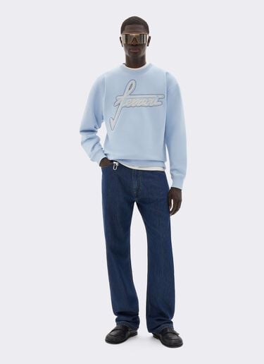 Sudadera de cuello redondo con bordado Ferrari Ferrari Sudadera de cuello redondo con bordado Ferrari Powder Blue CJMSW0036JCO0046f