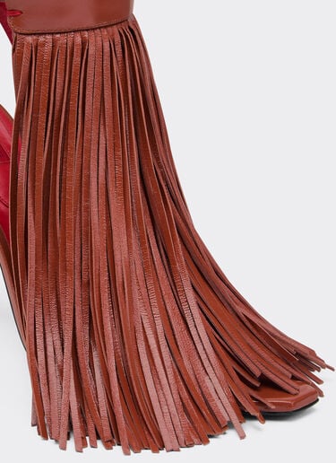 Leather sandals with fringing Ferrari Leather sandals with fringing Hide 49389f