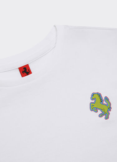 Ferrari T-shirt avec écusson Cheval cabré Blanc optique 48528fK