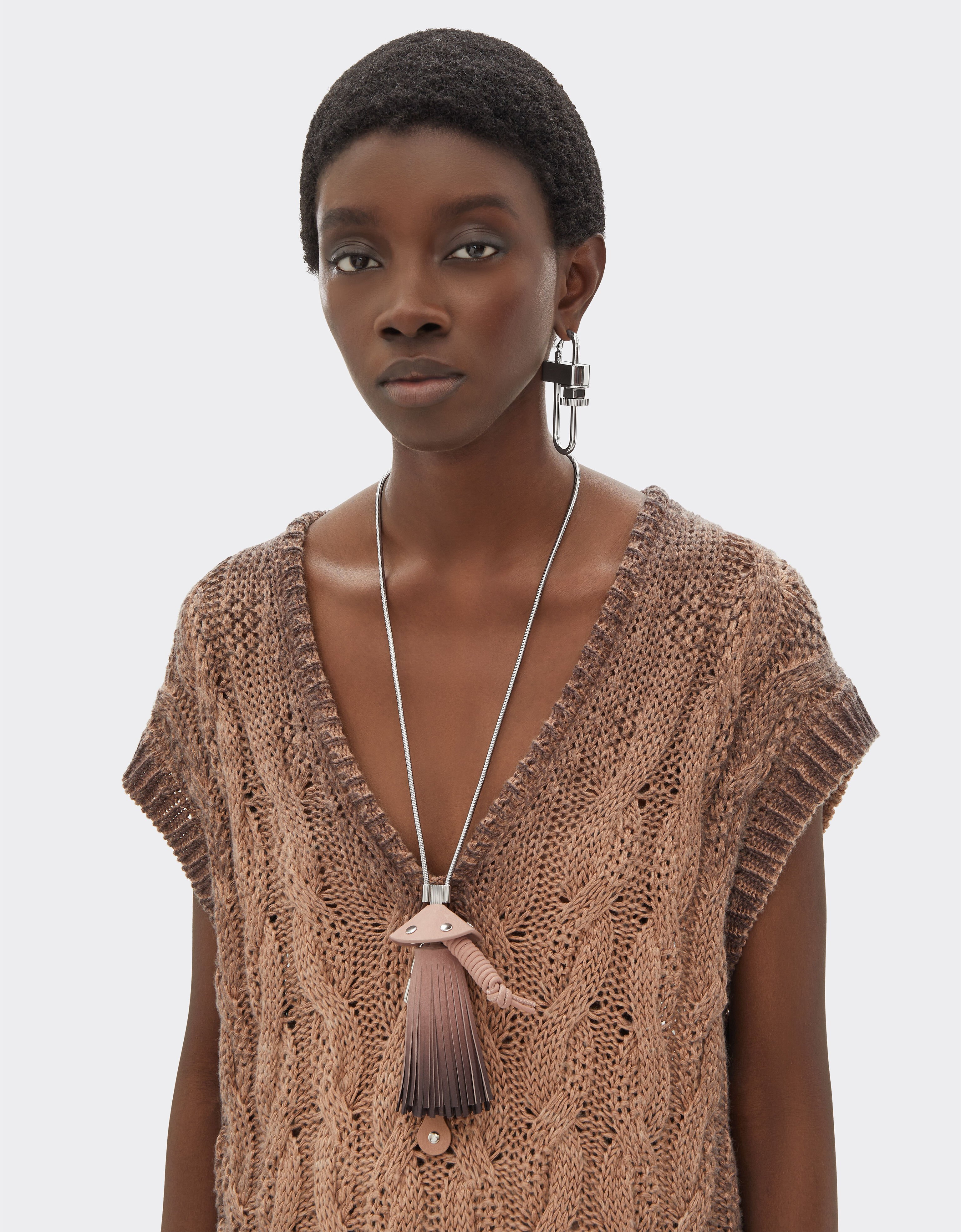 Ferrari Metal and shaded leather necklace Cipria 51082f