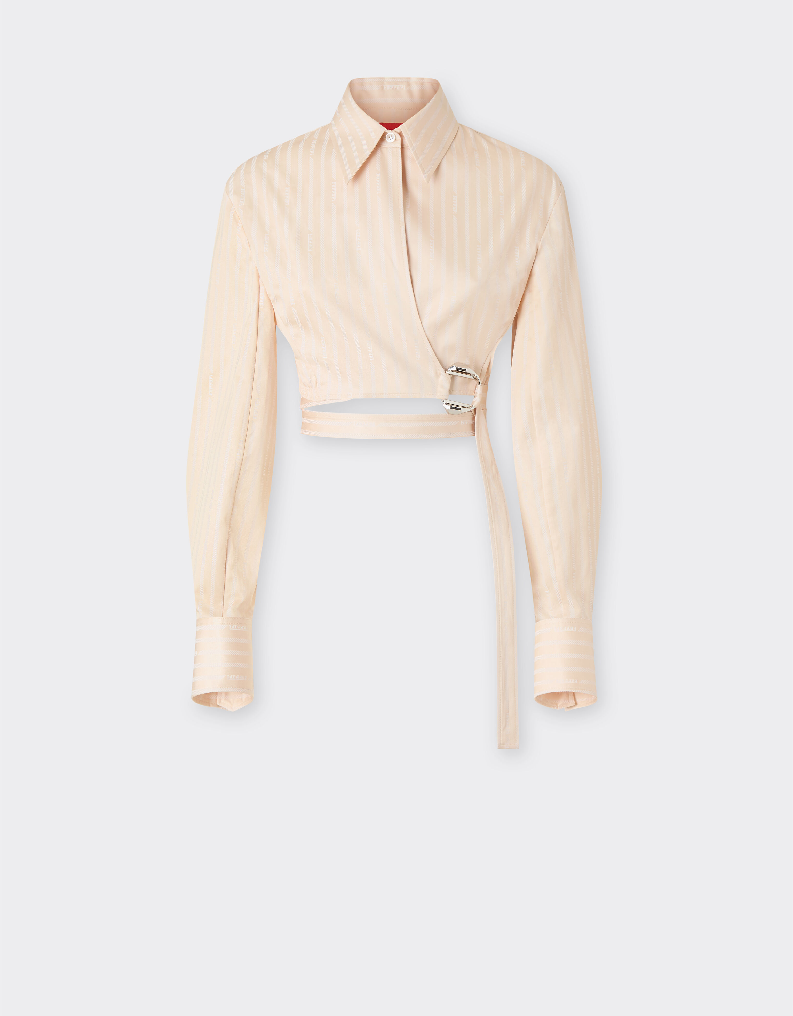 Ferrari Cotton shirt with Ferrari Monogram motif Powder Pink 50076f