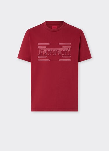 Cotton T-shirt with embroidery Ferrari Cotton T-shirt with embroidery Maison Red 50836f