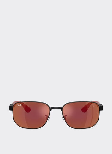 Ferrari Ray-Ban for Scuderia Ferrari RB8329M in black metal with dark red mirrored brown lenses Nero LA0JWf