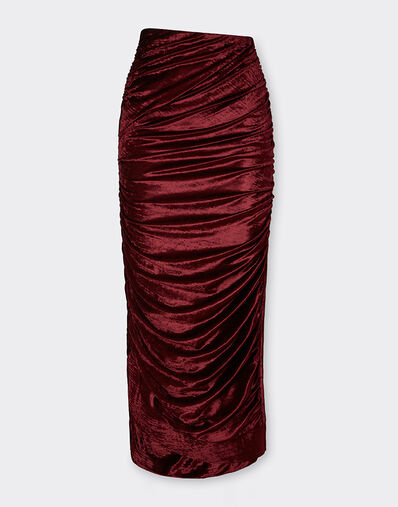 Ferrari Velvet-effect jersey skirt Mahogany 49409f