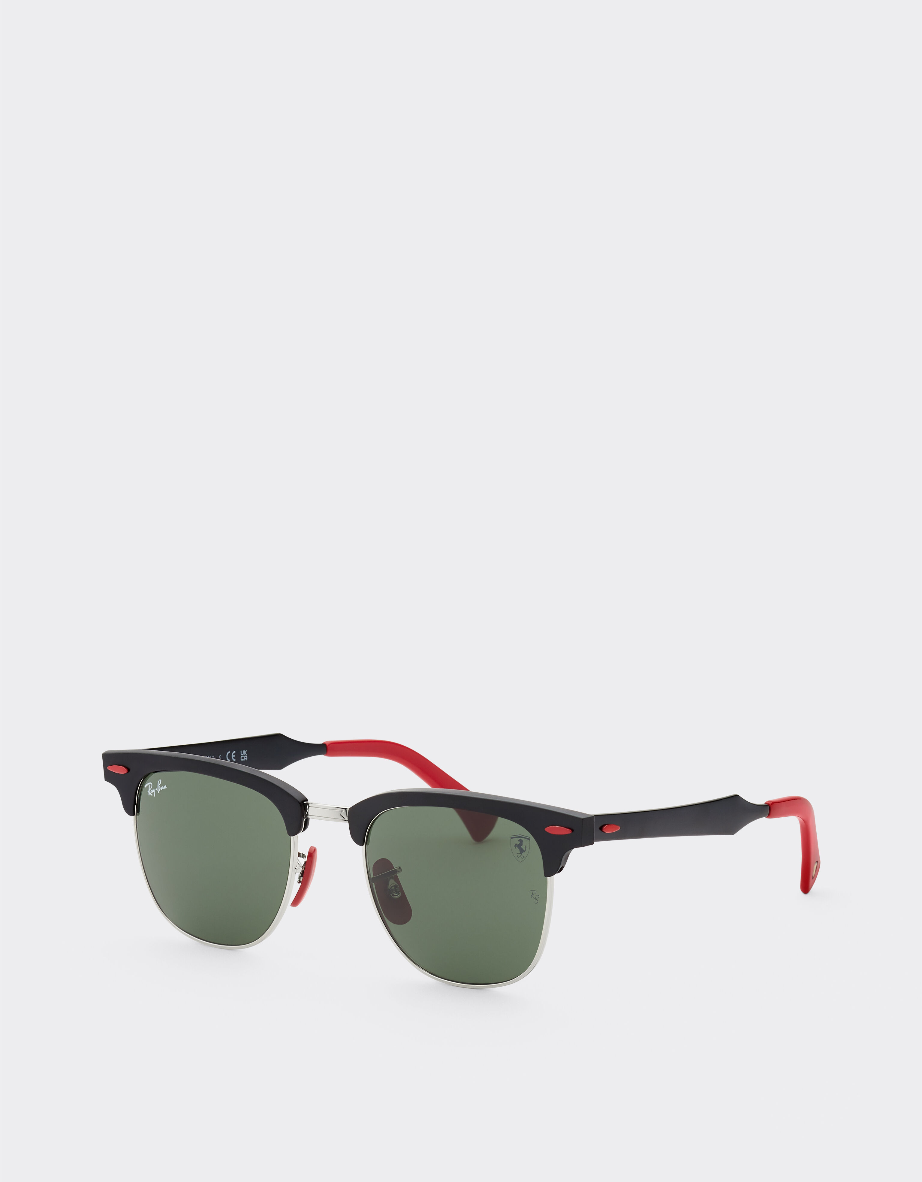 Ferrari Ray-Ban für Scuderia Ferrari RB3807M aus schwarzem Metall mit grünen Gläsern Schwarz F1511f