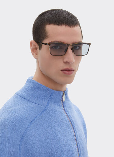 Ferrari Ferrari sunglasses in  brushed gray/brownmetal  with light gray crystal lenses Grey LA0LEf