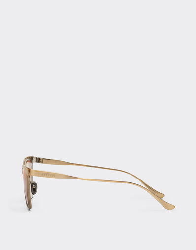 Ferrari Ferrari sunglasses in  brushed gray/brownmetal  with red polarized lenses Ingrid LA0KWf