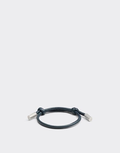 Ferrari Tubular leather bracelet with engraved Prancing Horse Ultramarine 50009f