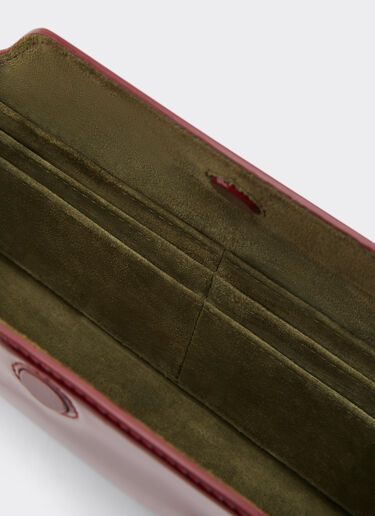Ferrari Ferrari Dino leather wallet with shoulder strap Cherry 49275f