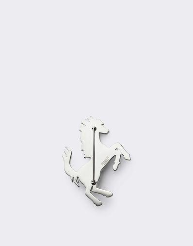 Ferrari Prancing Horse Rhinestone Brooch Silver CGWSP0001JU00005f