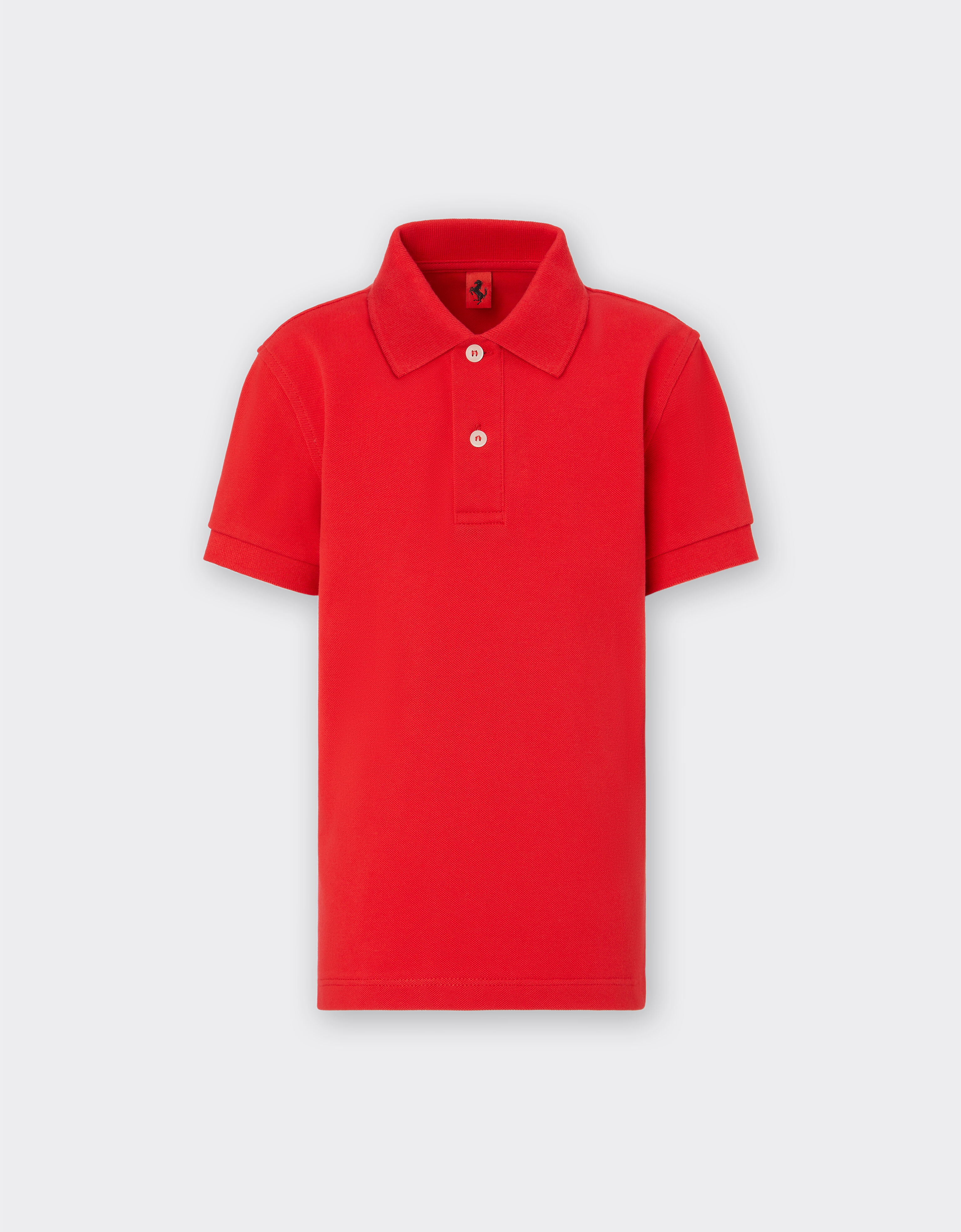 Ferrari Children’s polo shirt in organic cotton piqué Rosso Corsa F1151fK