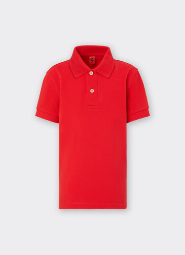 Ferrari Children’s polo shirt in organic cotton piqué Rosso Corsa 20161fK