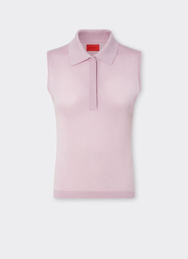 Ferrari Polo senza maniche in cashmere e seta Glicine 22748f