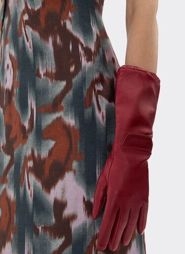 Guantes largos de cuero napa para conducir Ferrari Guantes largos de cuero napa para conducir Cereza 22712f