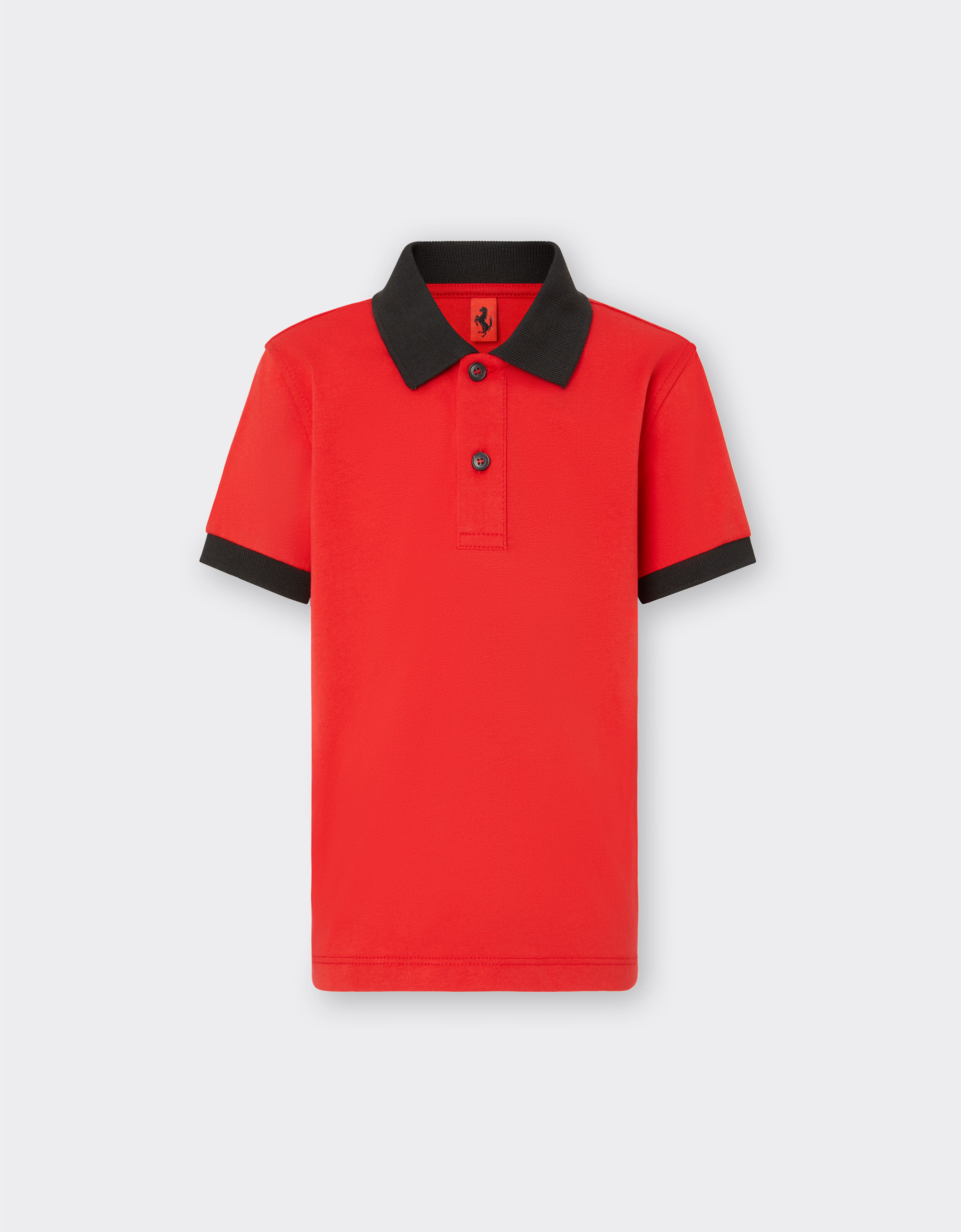 Ferrari Short sleeves - Contrast collar and cuffs - Front buttoning Rosso Corsa F1151fK