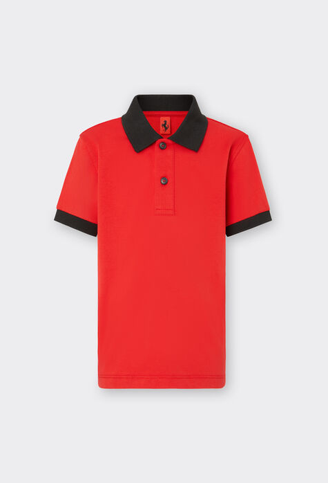 Ferrari Short sleeves - Contrast collar and cuffs - Front buttoning Rosso Corsa 20161fK