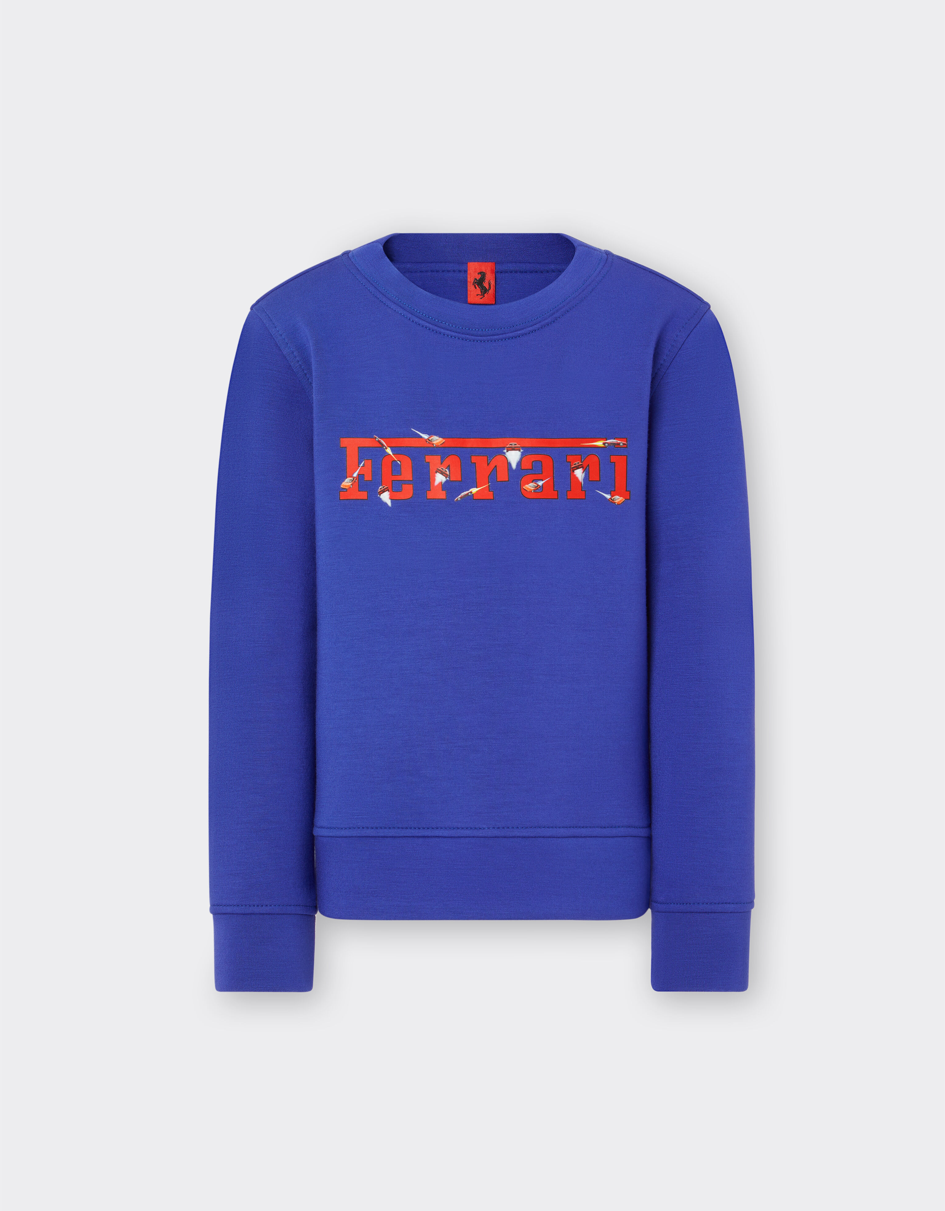 Ferrari Children’s scuba sweatshirt with Ferrari logo Antique Blue 47932fK