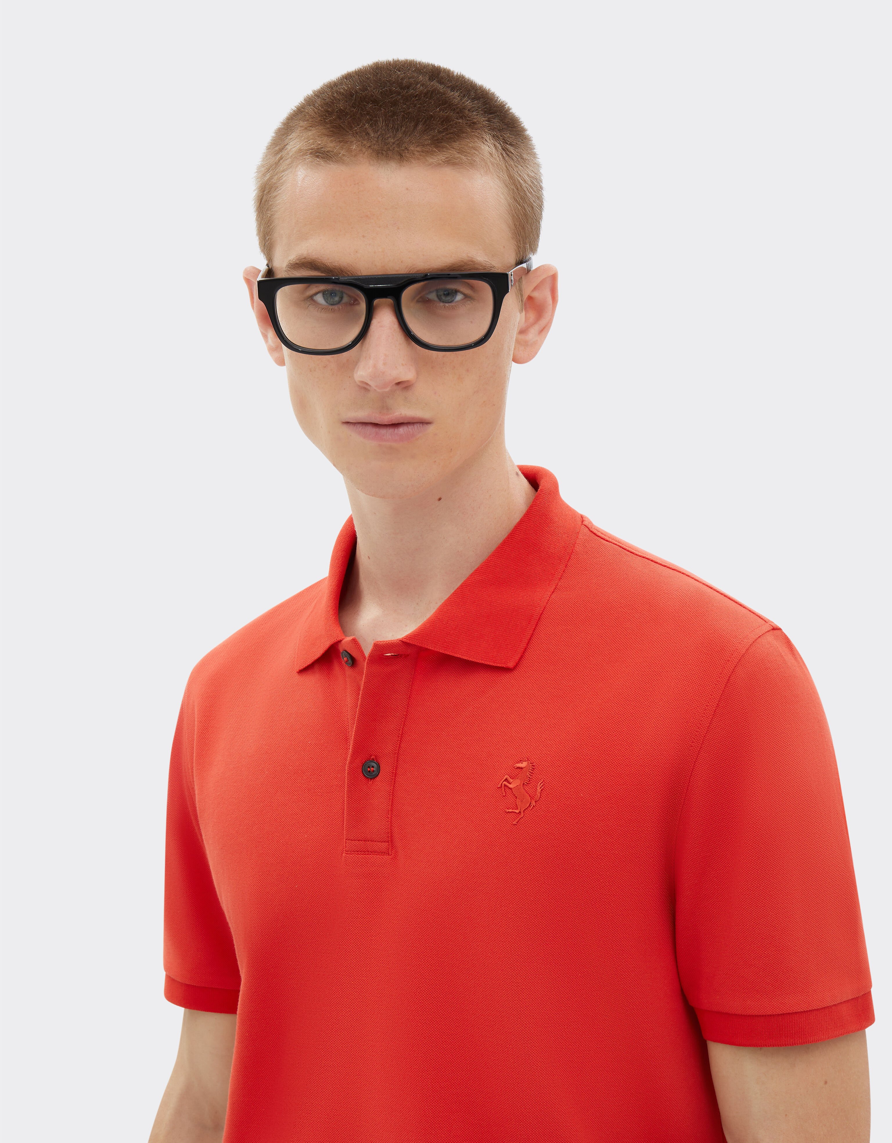 Ferrari Cotton piqué polo shirt Rosso Dino 47822f