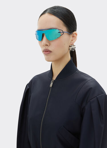 Ferrari Ferrari sunglasses in blue titanium with mirror light blue shield Blu Scozia LA02Zf
