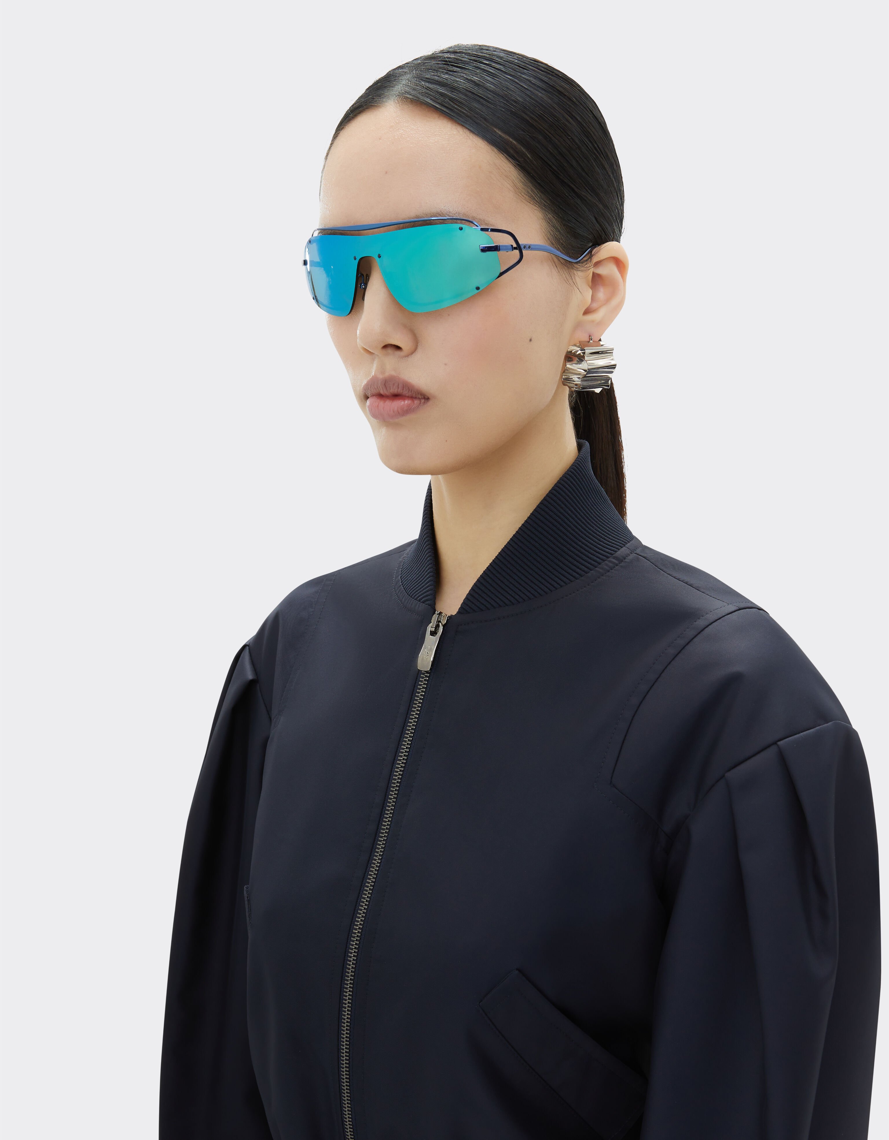 Ferrari Ferrari sunglasses in blue titanium with mirror light blue shield Blu Scozia LA02Zf