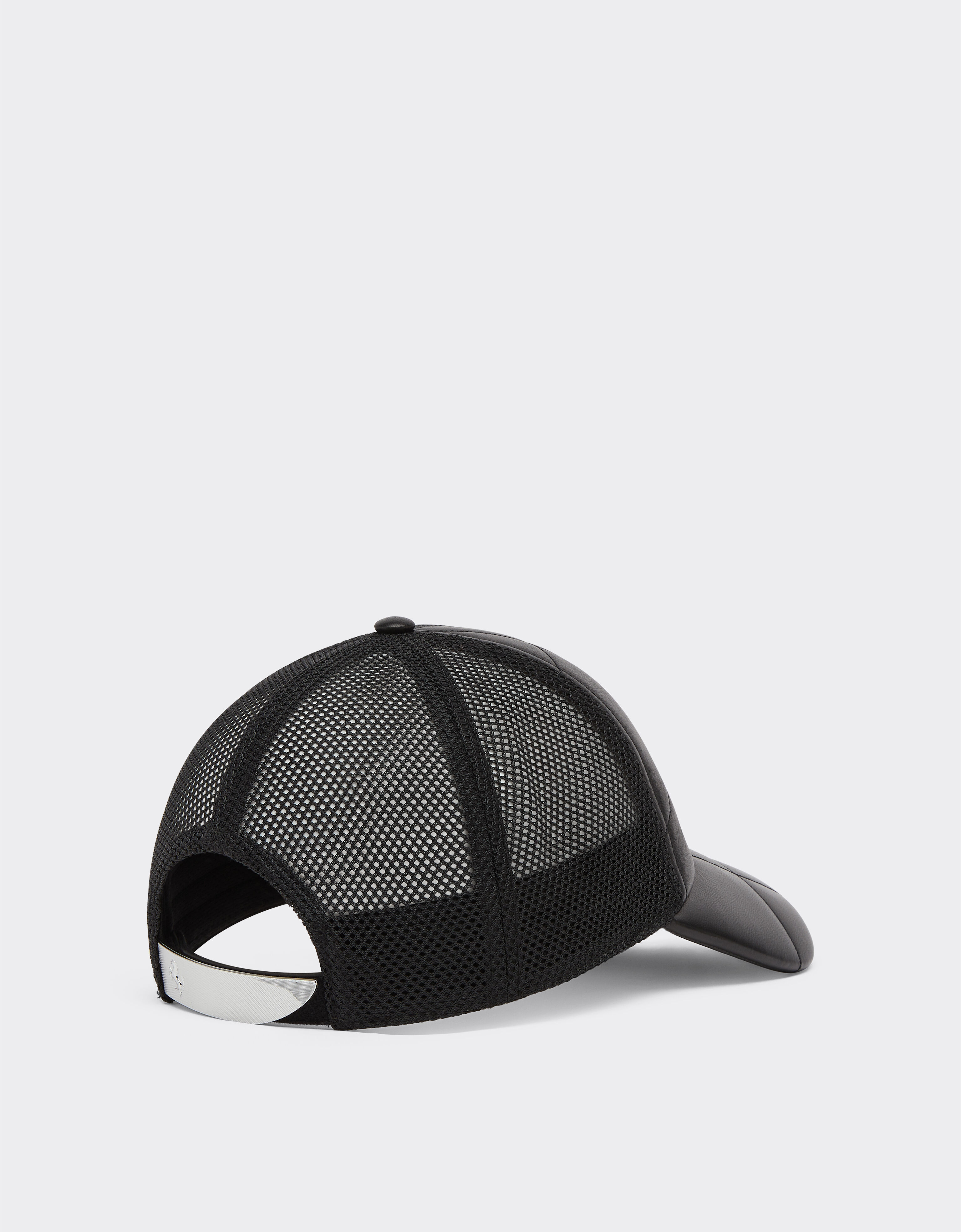 Ferrari Casquette de baseball en cuir avec motif à carreaux 7X7 et filet Black 21344f