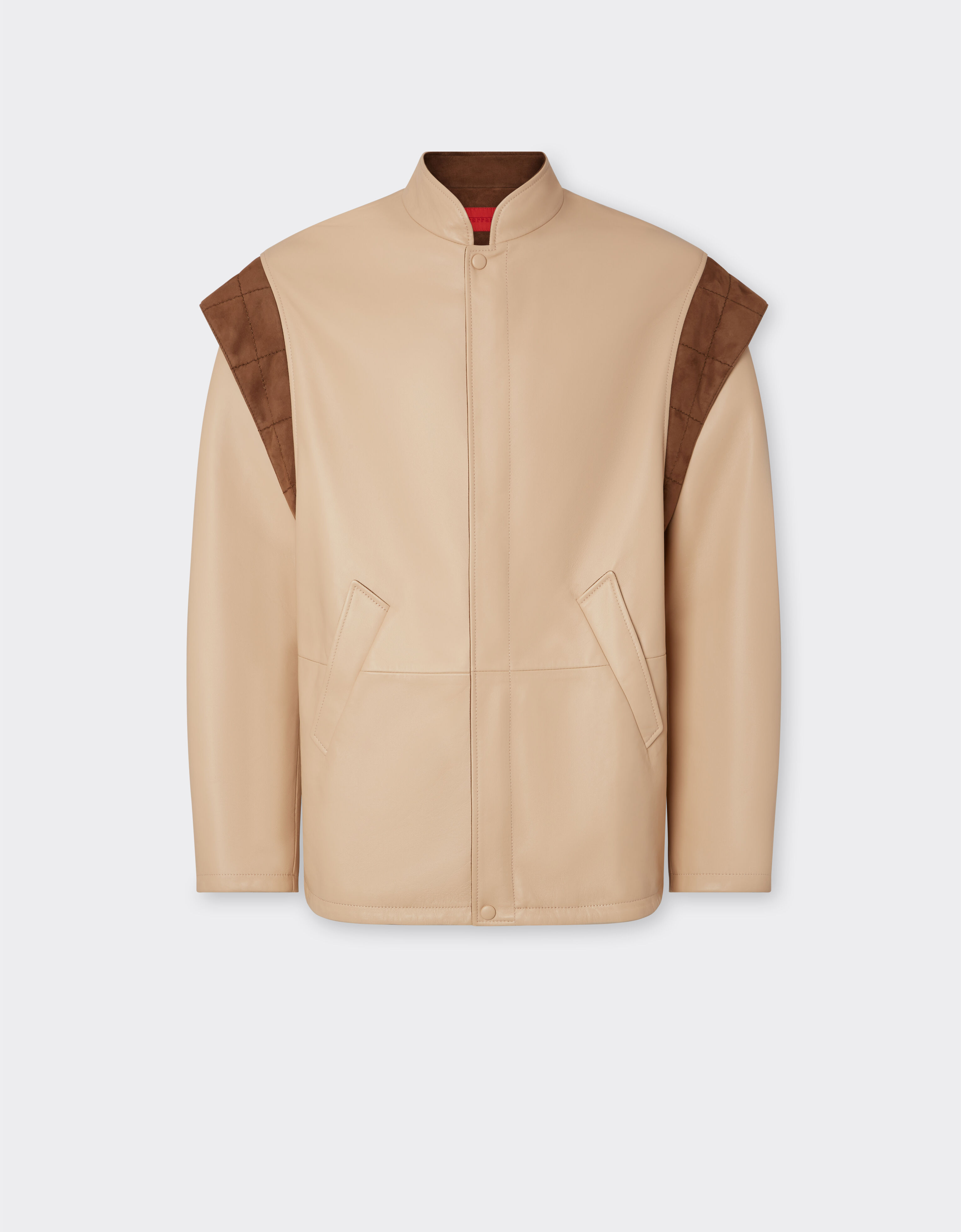 Ferrari Jacket in semi-matte nappa leather Chalk 22498f