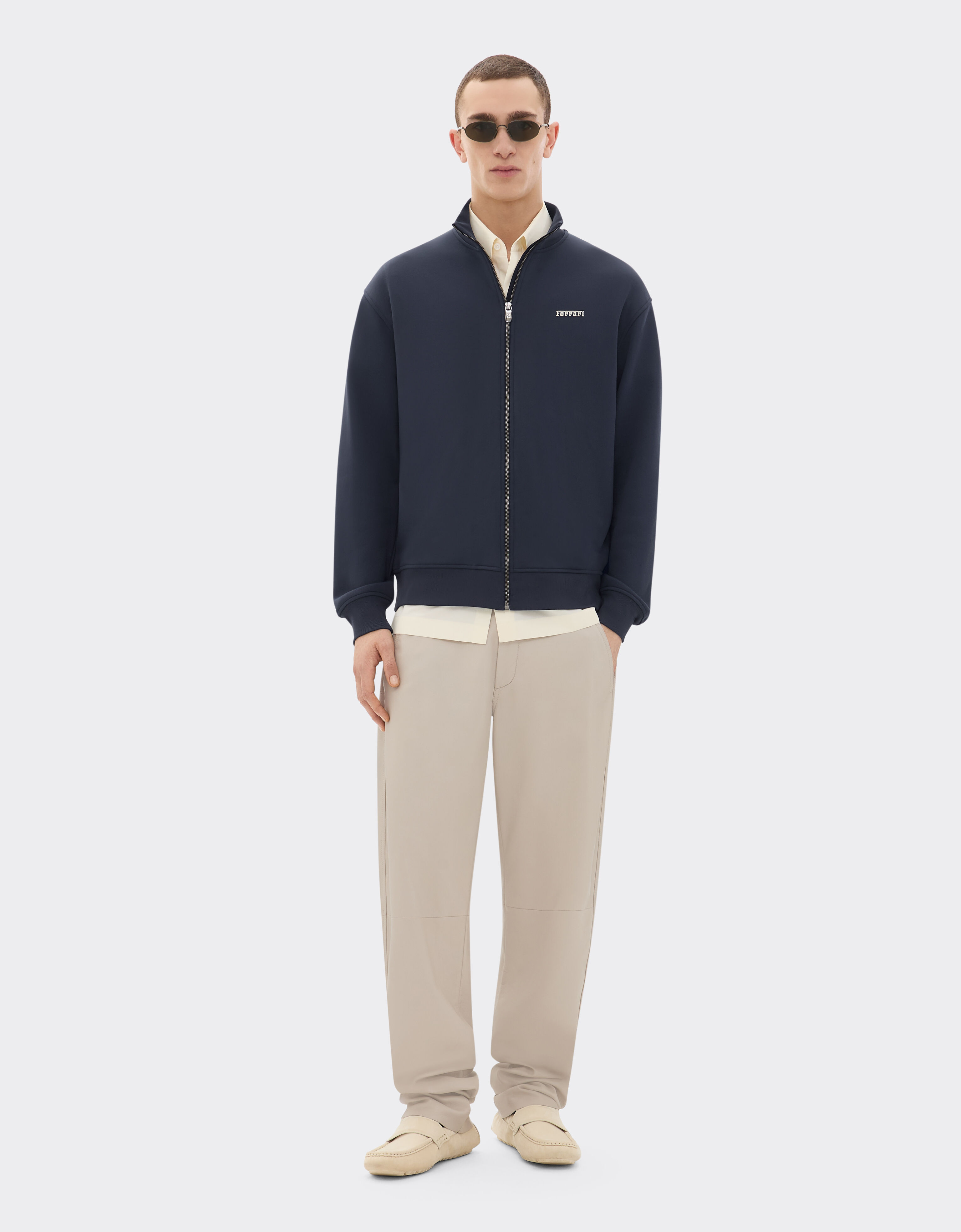 Ferrari Sweater in technical fabric with zip Navy 21192f