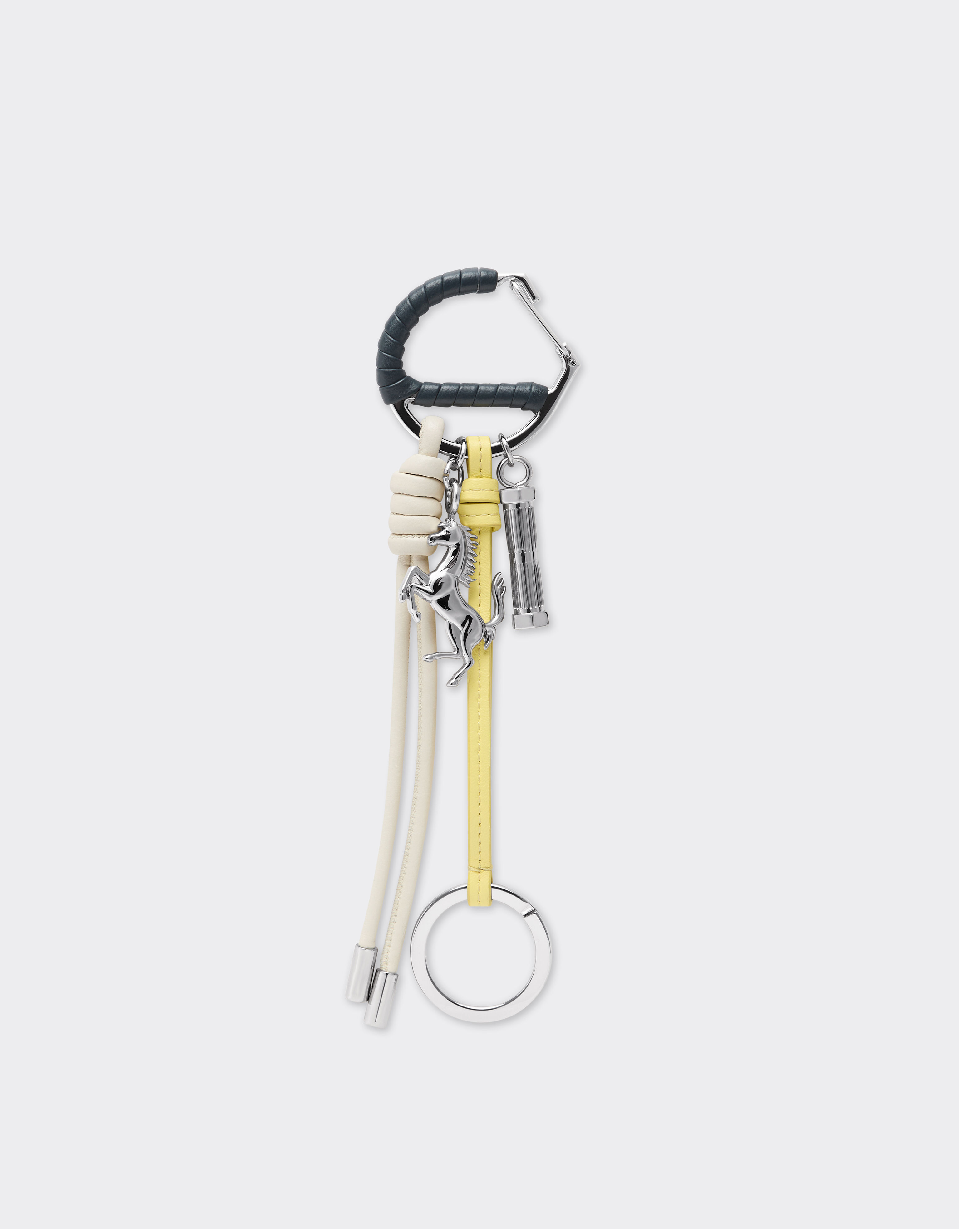 Multicolored metal and leather keyring with charm Ferrari Multicolored metal and leather keyring with charm Ultramarine 50011f