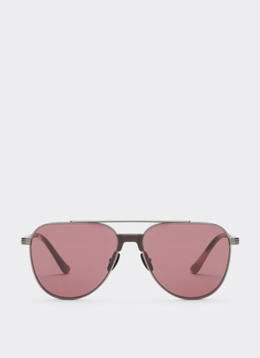 Ferrari Lunettes de soleil Ferrari en titane couleur canon de fusil brillant et acétate avec verres exclusifs Contrast Pro™ Gunmetal LA0KZf